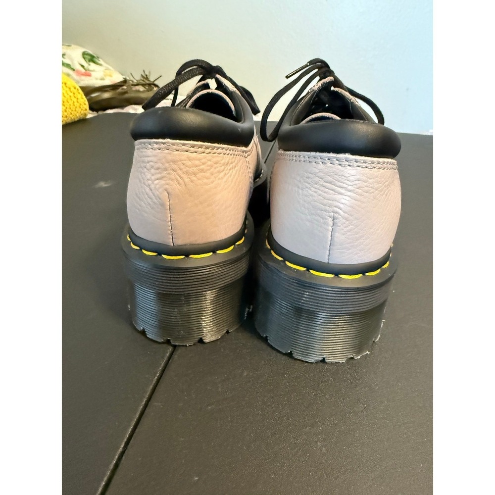 Dr. Martens New Quad Platform Shoes Women 8 Parchment Beige Leather 5-Eye Oxford - Picture 2 of 6